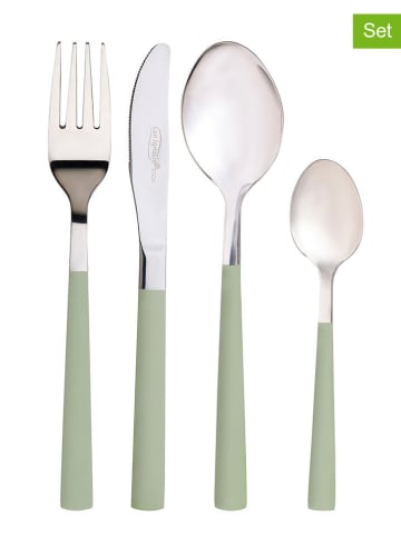 Bergner 24tlg. Besteck-Set in Silber/ Grün