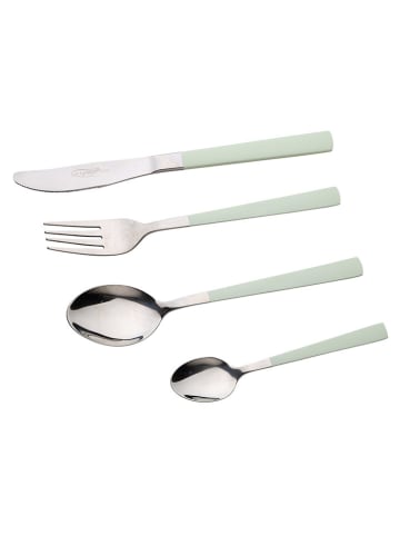 Bergner 24tlg. Besteck-Set in Silber/ Grün