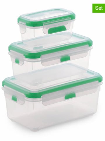 Bergner 3-delige set: vershouddozen transparant/groen