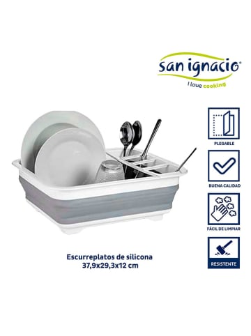 San ignacio Abtropfgestell in Weiß/ Grau - (B)37,9 x (H)12 x (T)29,3 cm