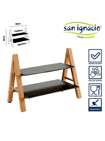 San ignacio Standregal in Schwarz/ Hellbraun - (B)38 x (H)26 cm
