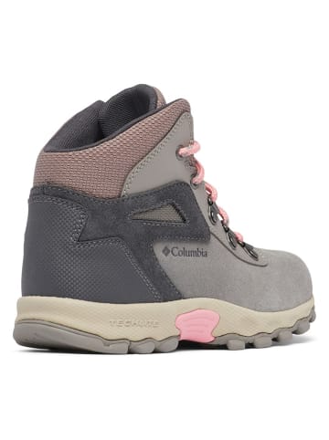 Columbia Skórzane botki "Youth Newton Ridge Amped" w kolorze szaro-jasnoróżowym