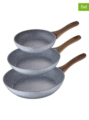 Cook&Chef 3-delige set: braadpannen "Daimiel" grijs/lichtbruin