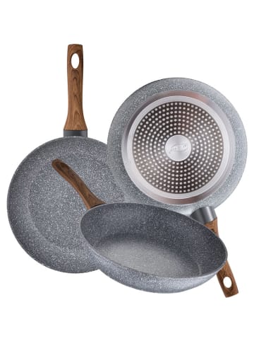 Cook&Chef 3-delige set: braadpannen "Daimiel" grijs/lichtbruin