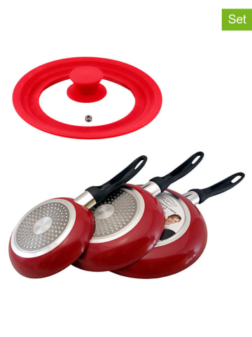 Cook&Chef 4-delige braadpannenset "San Ignacio" zwart/rood