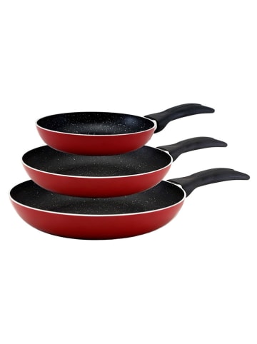 Cook&Chef 4-delige braadpannenset "San Ignacio" zwart/rood