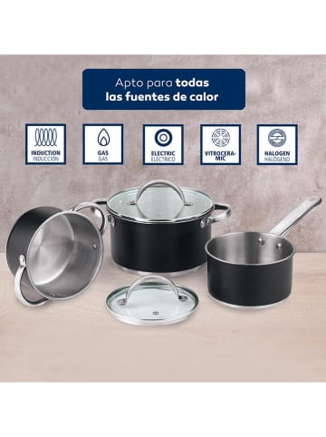 Bergner 5-delige kookgereiset zilverkleurig/zwart