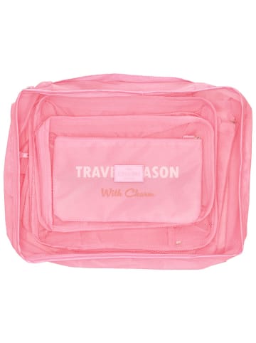 Charm 7-delige set: reisorganizers roze