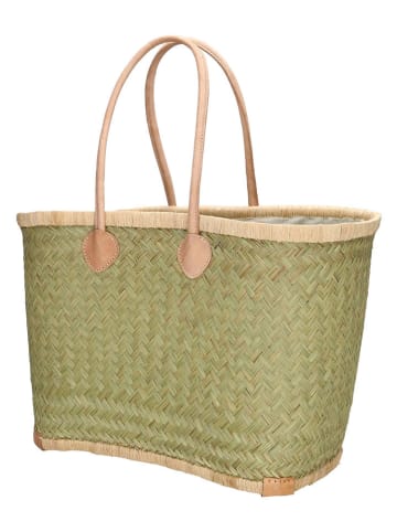 Beagles Shopper bag "Bozaka" w kolorze zielonym - 52 x 35 x 24 cm