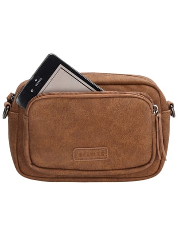 Beagles Umhängetasche "Malaga" in Hellbraun - (B)18,5 x (H)12 x (T)4,5 cm