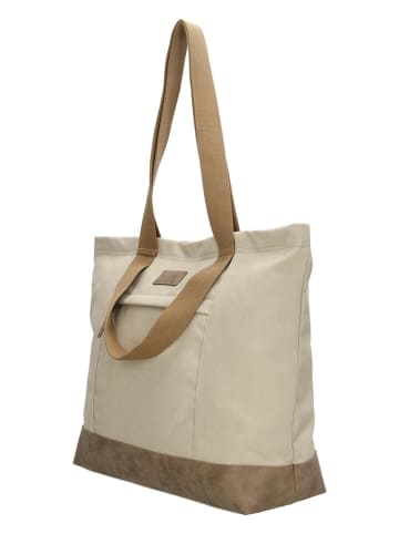 Beagles Shopper bag "Mount Fuji" w kolorze beżowym - 47 x 38 x 14 cm