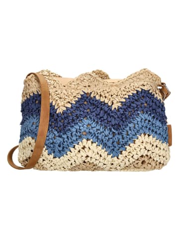 PE FLORENCE Umhängetasche "Natural life" in Beige/ Blau - (B)31 x (H)21 x (T)5 cm