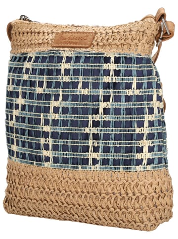 PE FLORENCE Schoudertas "Natural life" beige/donkerblauw - (B)25 x (H)25 x (D)8 cm