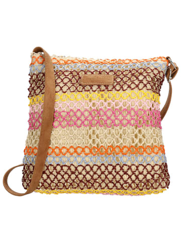 PE FLORENCE Schultertasche "Natural life" in Natur/ Rosa - (B)24 x (H)25 x (T)4,5 cm