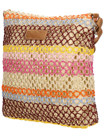 PE FLORENCE Schultertasche "Natural life" in Natur/ Rosa - (B)24 x (H)25 x (T)4,5 cm