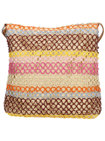 PE FLORENCE Schultertasche "Natural life" in Natur/ Rosa - (B)24 x (H)25 x (T)4,5 cm