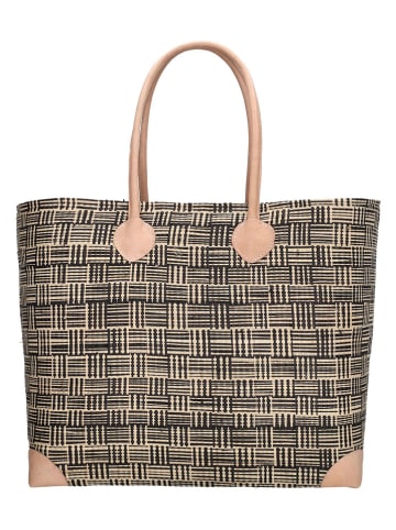 PE FLORENCE Torebka w kolorze czarno-beżowym - 37 x 35 x 23 cm
