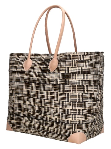 PE FLORENCE Torebka w kolorze czarno-beżowym - 37 x 35 x 23 cm