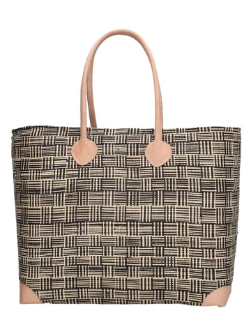 PE FLORENCE Torebka w kolorze czarno-beżowym - 37 x 35 x 23 cm