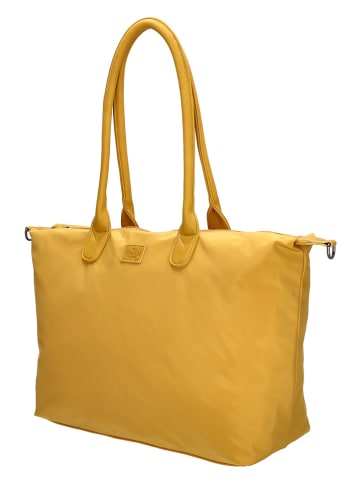 Charm Shopper bag "Buckingham Mono" w kolorze musztardowym - 51 x 33 x 14 cm