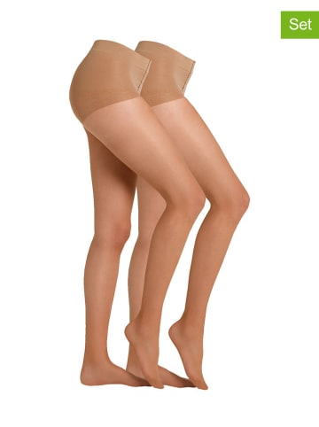 s.Oliver 2er-Set: Strumpfhosen "Online Everyday" in Beige - 15 DEN