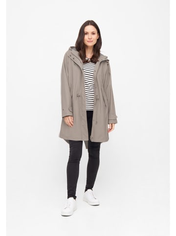 Derbe Regenmantel in Taupe