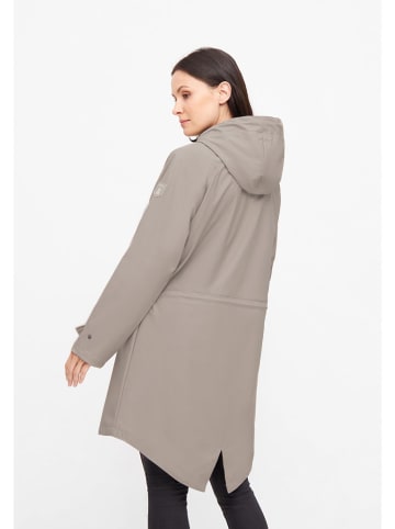 Derbe Regenmantel in Taupe