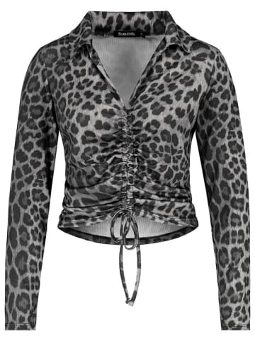 Sublevel Bluse in Grau/ Schwarz