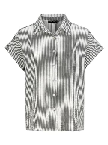 Sublevel Bluse in Anthrazit/ Weiß