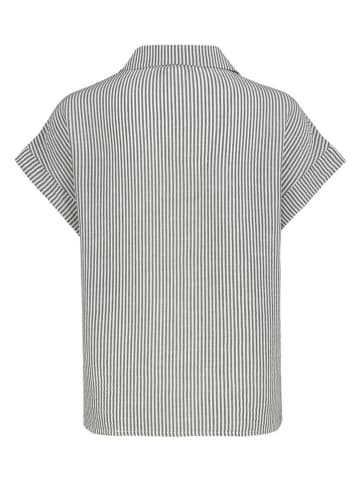Sublevel Bluse in Anthrazit/ Weiß