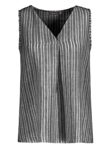 Sublevel Bluse in Anthrazit/ Weiß