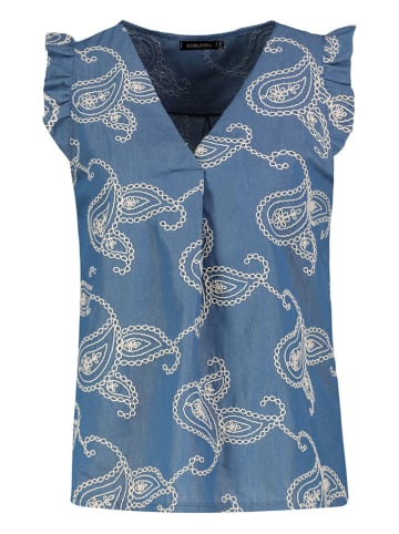 Sublevel Bluse in Blau/ Creme