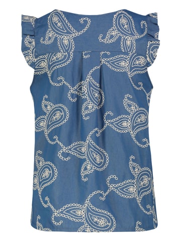 Sublevel Bluse in Blau/ Creme
