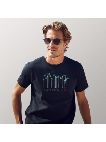 WOOOP Shirt "Take me back to holidays" donkerblauw