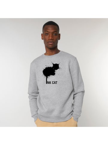 WOOOP Sweatshirt "Ink cat" in Grau