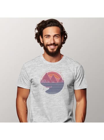 WOOOP Koszulka "The mountains are calling" w kolorze szarym