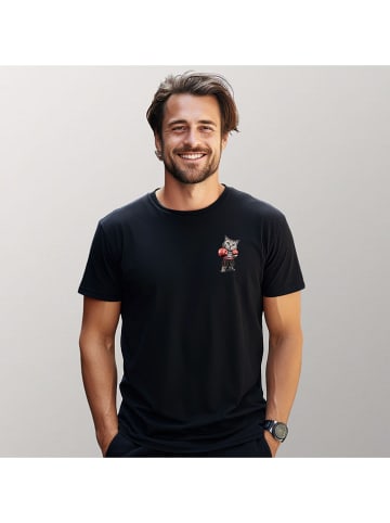 WOOOP Shirt "Boxing Cat" zwart