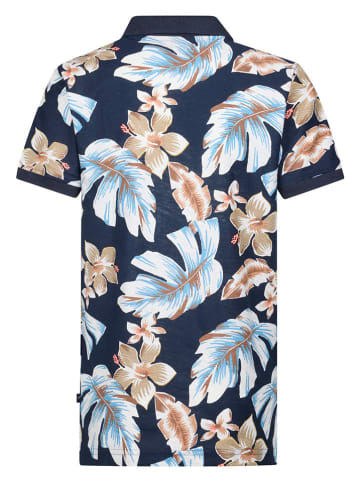 Petrol Industries Poloshirt donkerblauw/beige