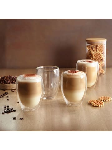 Sauter 4-delige set: koffieglazen transparant - (H)11,5 x Ø 9,2 cm