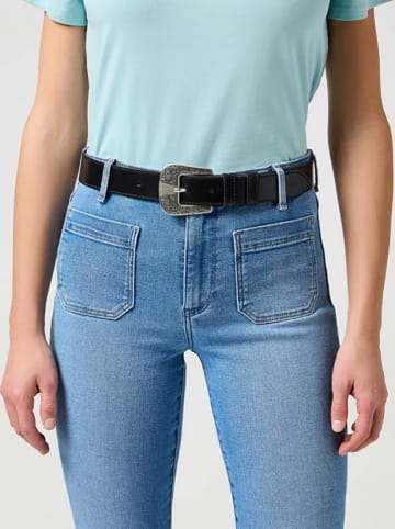 Wrangler Skórzany pasek w kolorze czarnym