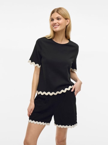 Vila Shirt in Schwarz/ Beige