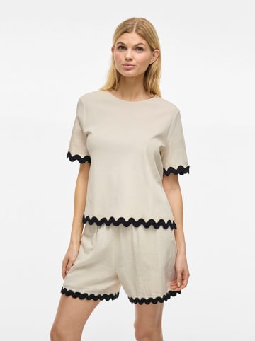 Vila Shirt in Beige/ Schwarz