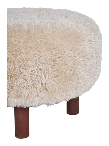 House Nordic Pouf "Inverness" in Creme/ Hellbraun - (H)33 x Ø 50 cm