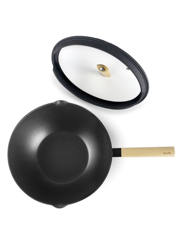 Ibili 2tlg. Set: Wok in Schwarz - Ø 30 cm