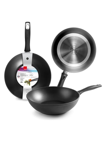 Ibili Patelnia wok "New Induplus" w kolorze czarnym - Ø 28 cm