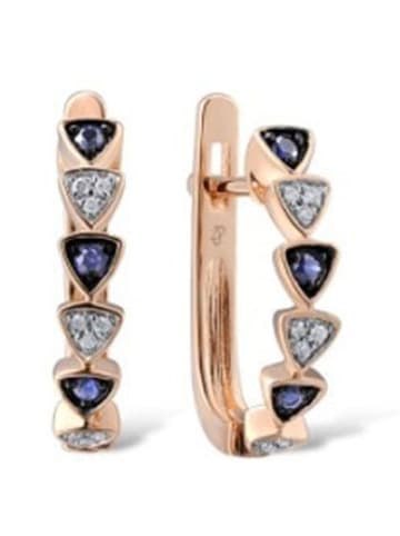 DIAMANTA Weißgold-Halbcreolen "Yuri" mit Diamanten und Edelsteinen