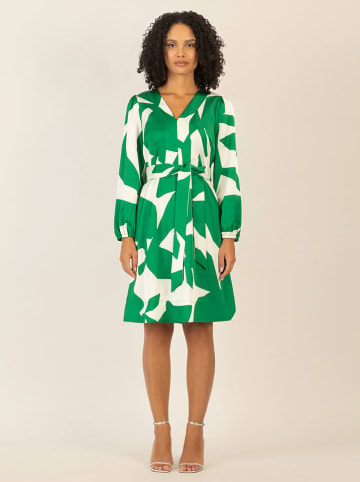 APART Kleid in Grün/ Weiß