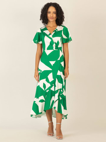APART Kleid in Grün/ Weiß