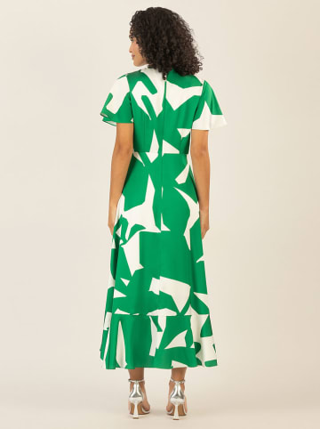 APART Kleid in Grün/ Weiß