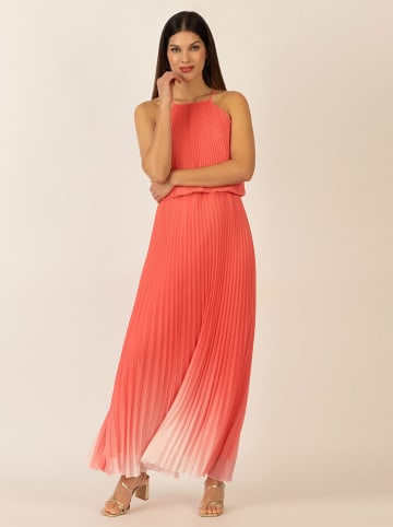APART Plisseekleid in Koralle/ Weiß
